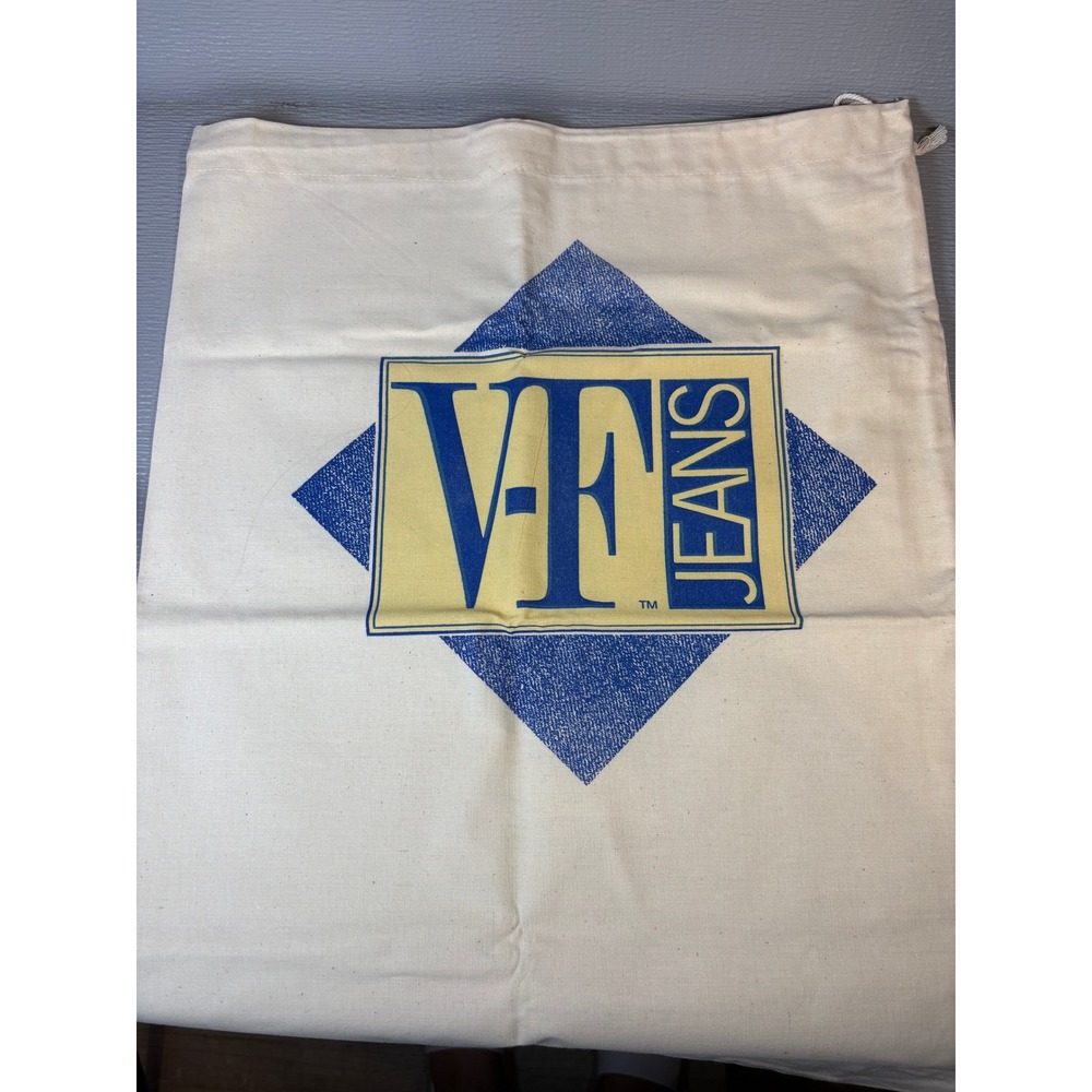 Vintage VF Jeans Canvas Laundry Wash Bag Drawstring Denim Care Accessory Retro